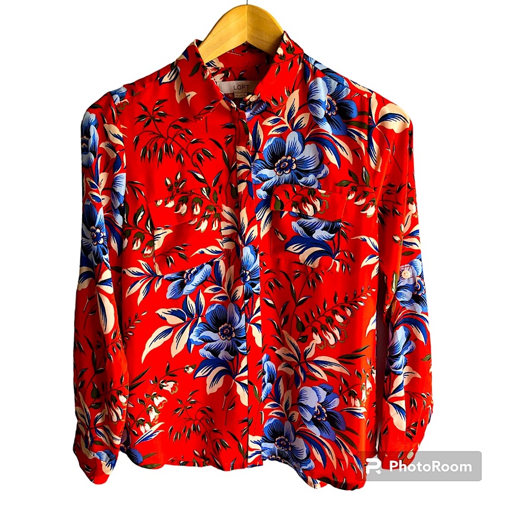 LOFT Colorful Floral Blouse